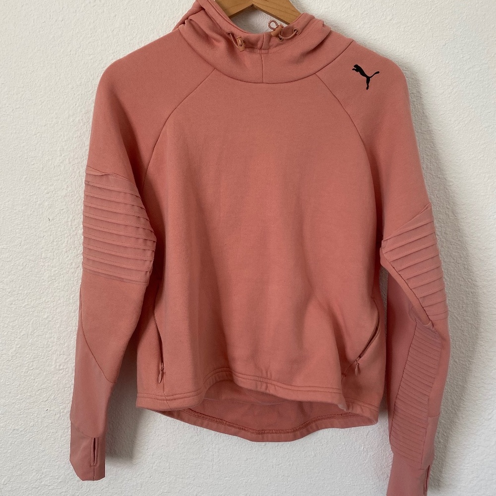 Coral/Pink Puma evostripe hoodie
